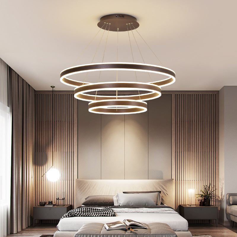 Arisha Moderne Minimaliste Coffee LED Pendant Light, 3 Ring - Neutralighting