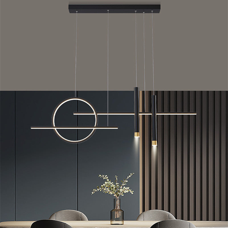 Arisha Minimalism Led Pendant Light, Irregular Ring, Black/Glod - Neutralighting
