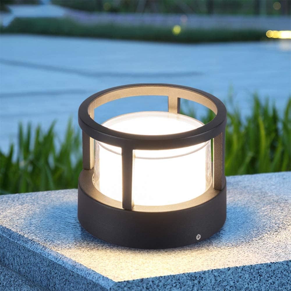 Zyra Modern Metal Cylindrical Outdoor Bollard Light, Black - Neutralighting