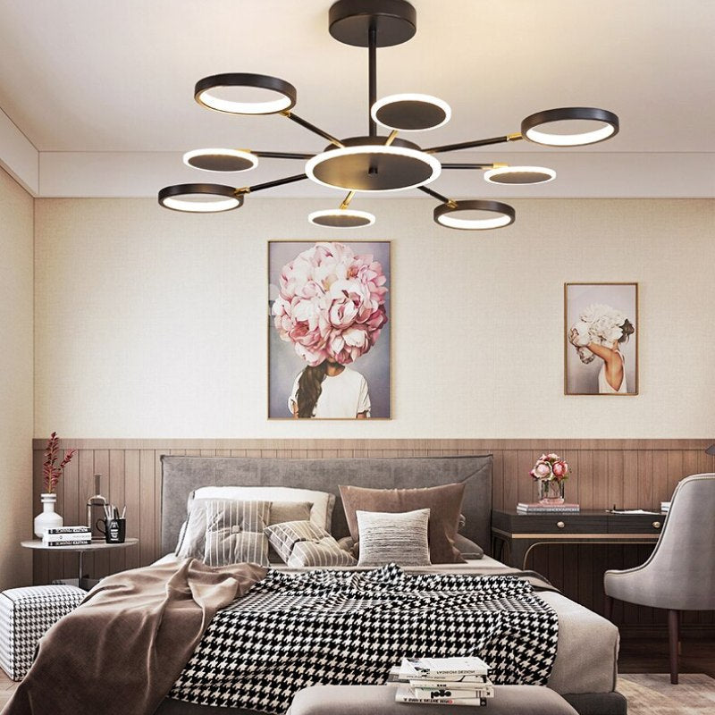 Arisha Modern Led Chandelier, Geometric, Black Dimmable - Neutralighting