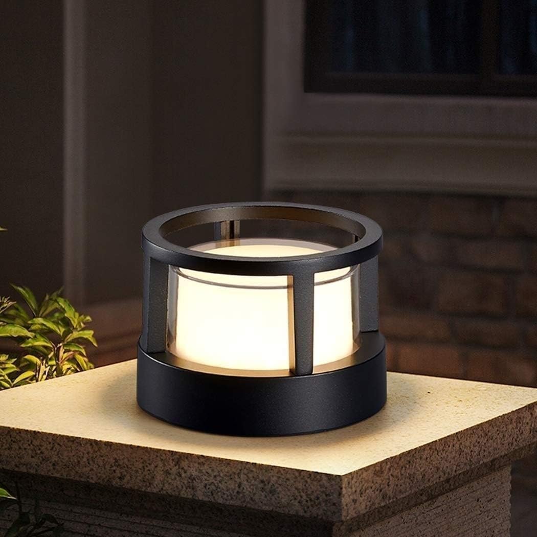 Zyra Modern Metal Cylindrical Outdoor Bollard Light, Black - Neutralighting
