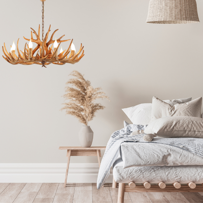 Silva Retro Deer Antlers Candle light Horn Resin Chandelier - Neutralighting