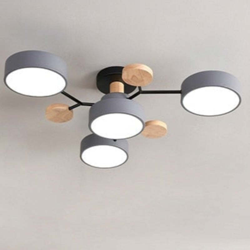 Arisha Ceiling Light, Wood Round for Living Room - Neutralighting