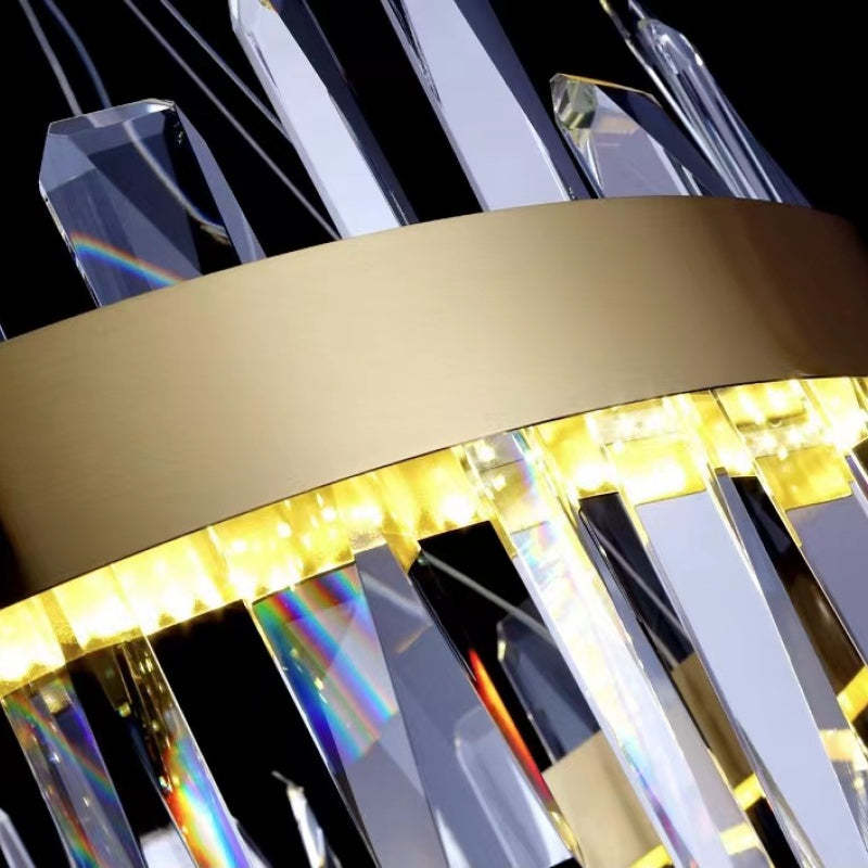 Kristy Modern Crystal Ring Chandelier Black&Gold - Neutralighting