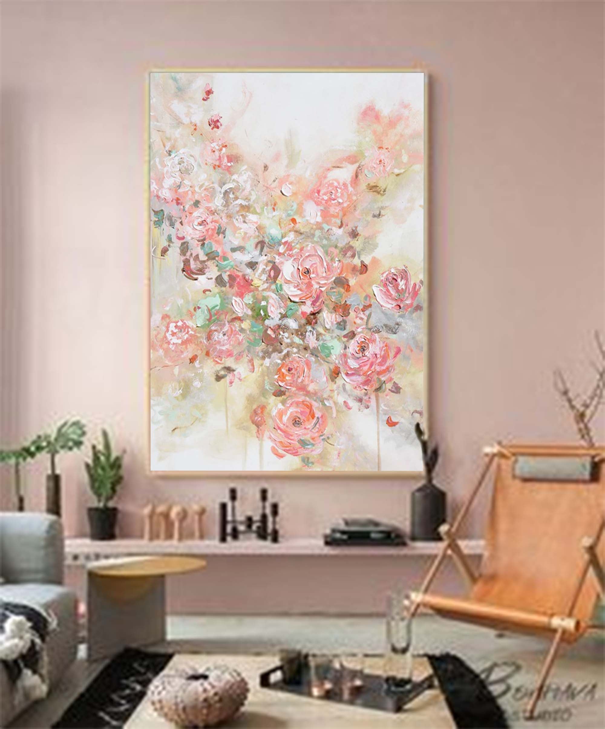 Wall Art Abstract Luxury Botanical Romantic