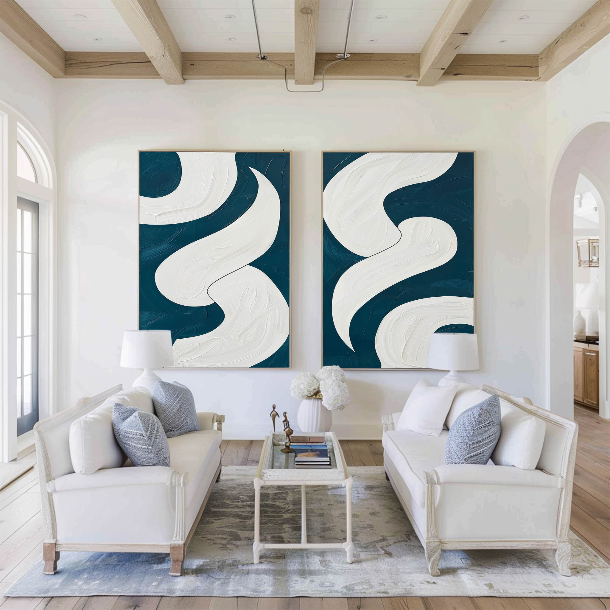 Moonlit Ribbon Flow Painting