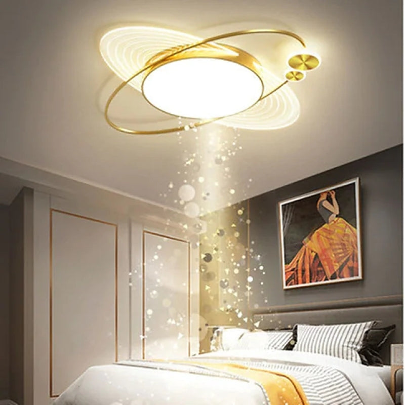 Arisha Simple Design Circle LED Flush Mount Ceiling Light, Black/Gold - Neutralighting