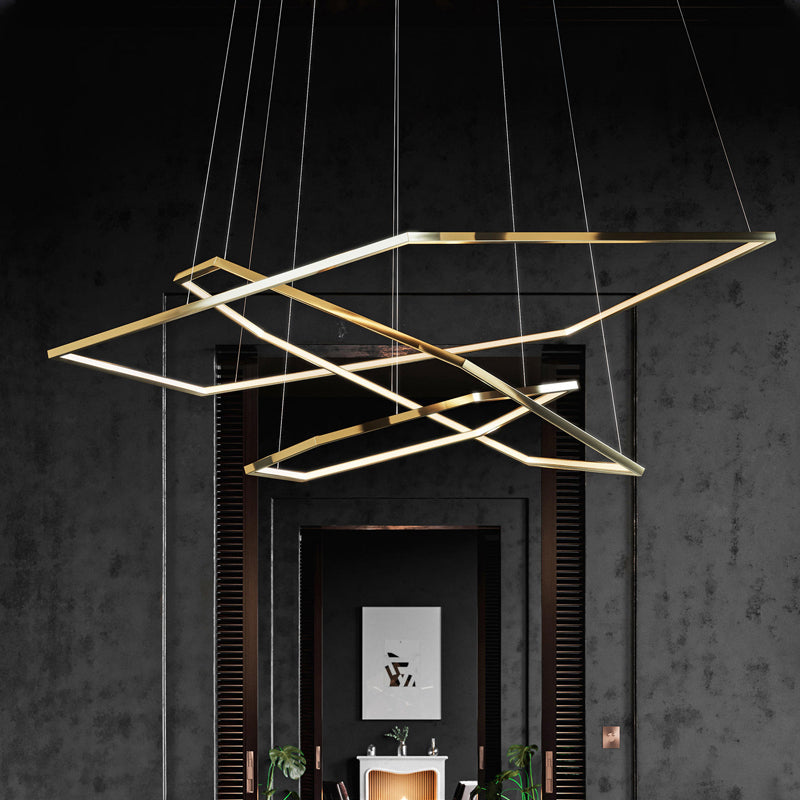 Arisha Minimalist Geomatic Metal Pendant Light, Gold, DIY - Neutralighting