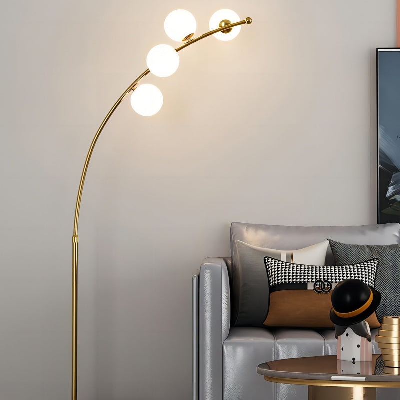 Valentina Modern Arc Multi Head Bubble Floor Lamp Black/Gold - Neutralighting