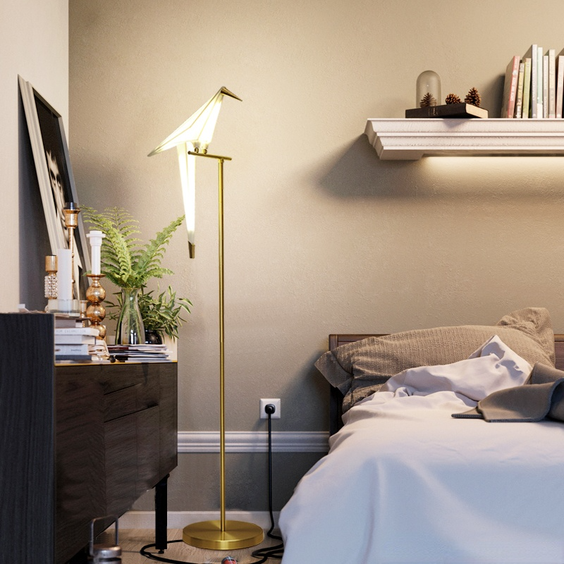 Clifford Nordic Bird Table /Floor Lamp, Gold, 1/2/3 Light - Neutralighting