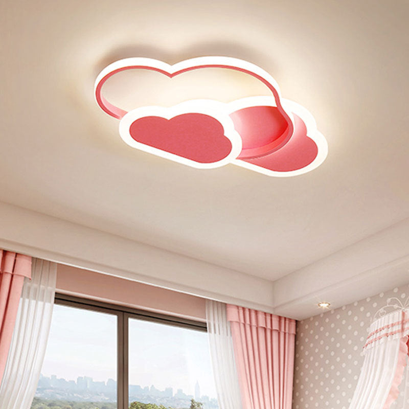Arisha Modern Ceiling Light Hollow, Cloud Shape, White/Pink - Neutralighting