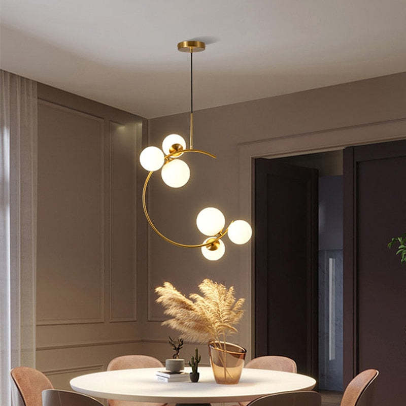 Valentina Modern Glass Globe Pendant Light, Metal & Glass, 3 Style - Neutralighting