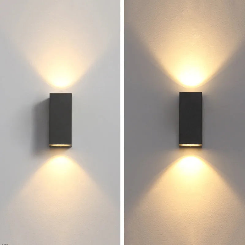 Tavon Minimalist Metal Square Outdoor Wall Lamp, Black - Neutralighting