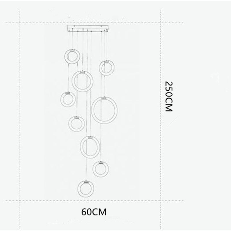 Arisha Minimalist Staircase Ring Metal Pendant Light - Neutralighting
