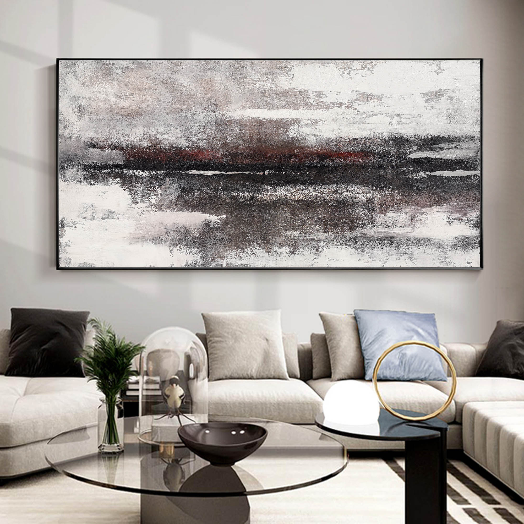 Black And White Beach Painting