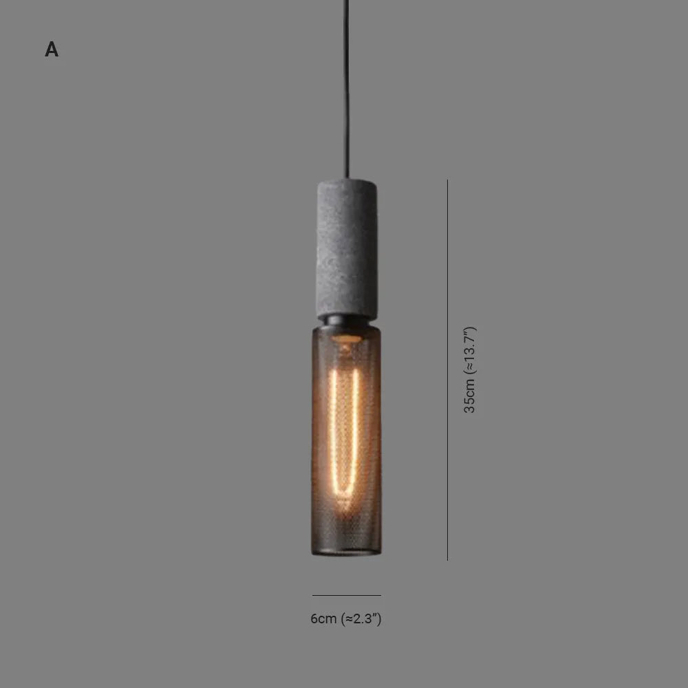Xenith Industrial Cylindrical Pendant Light, Cement/Metal - Neutralighting