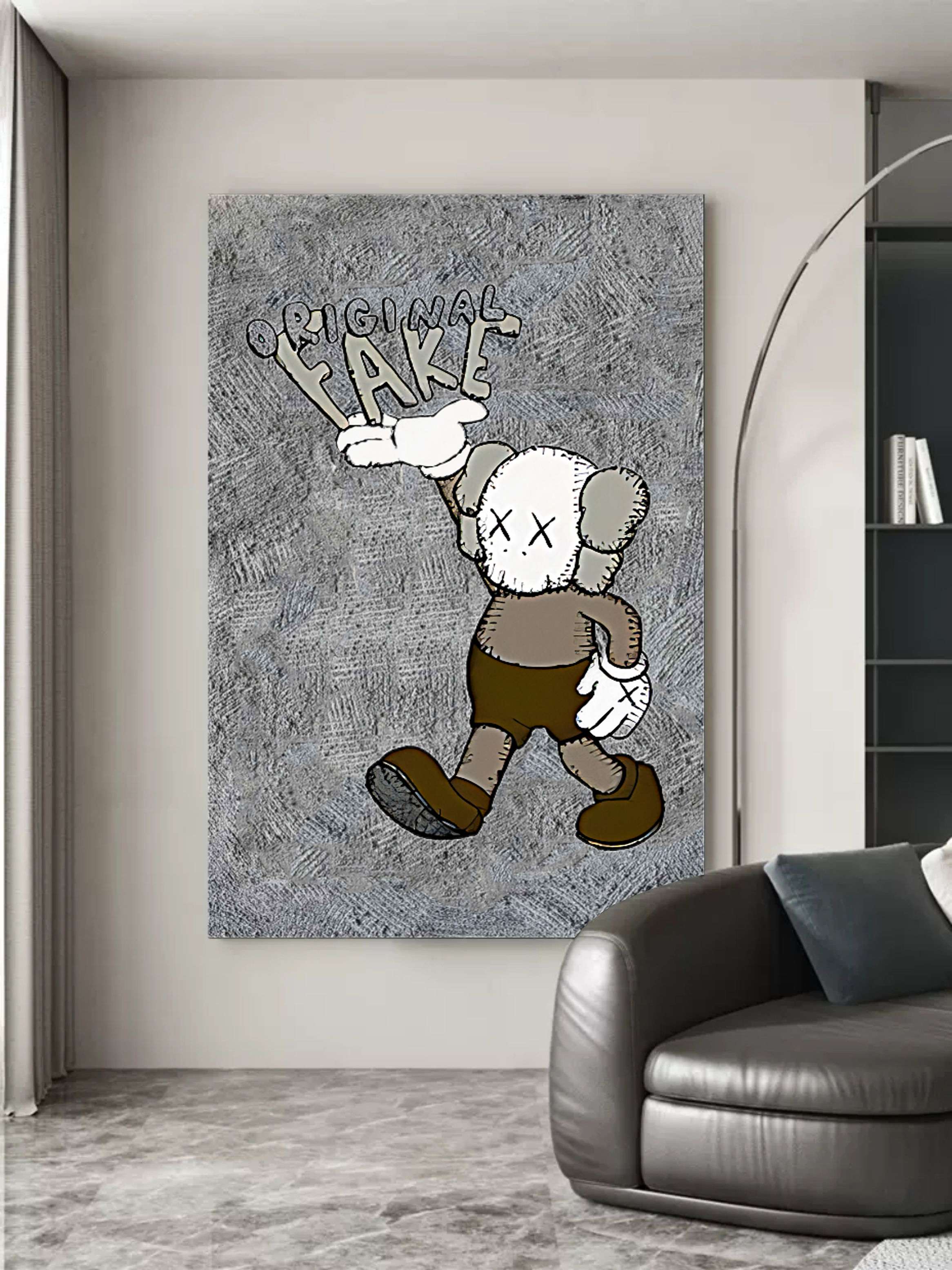 Wall Art KAWS Original Fake Cartoon Graffiti