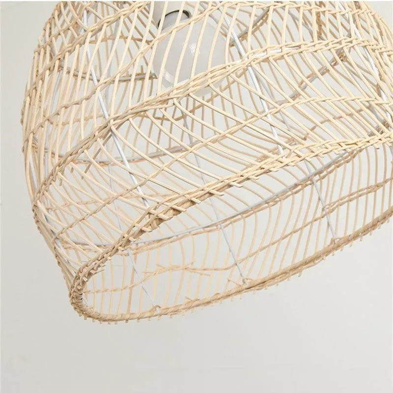 Lian Rattan Bamboo Lampshade Hand Knitted Pendant Light - Neutralighting