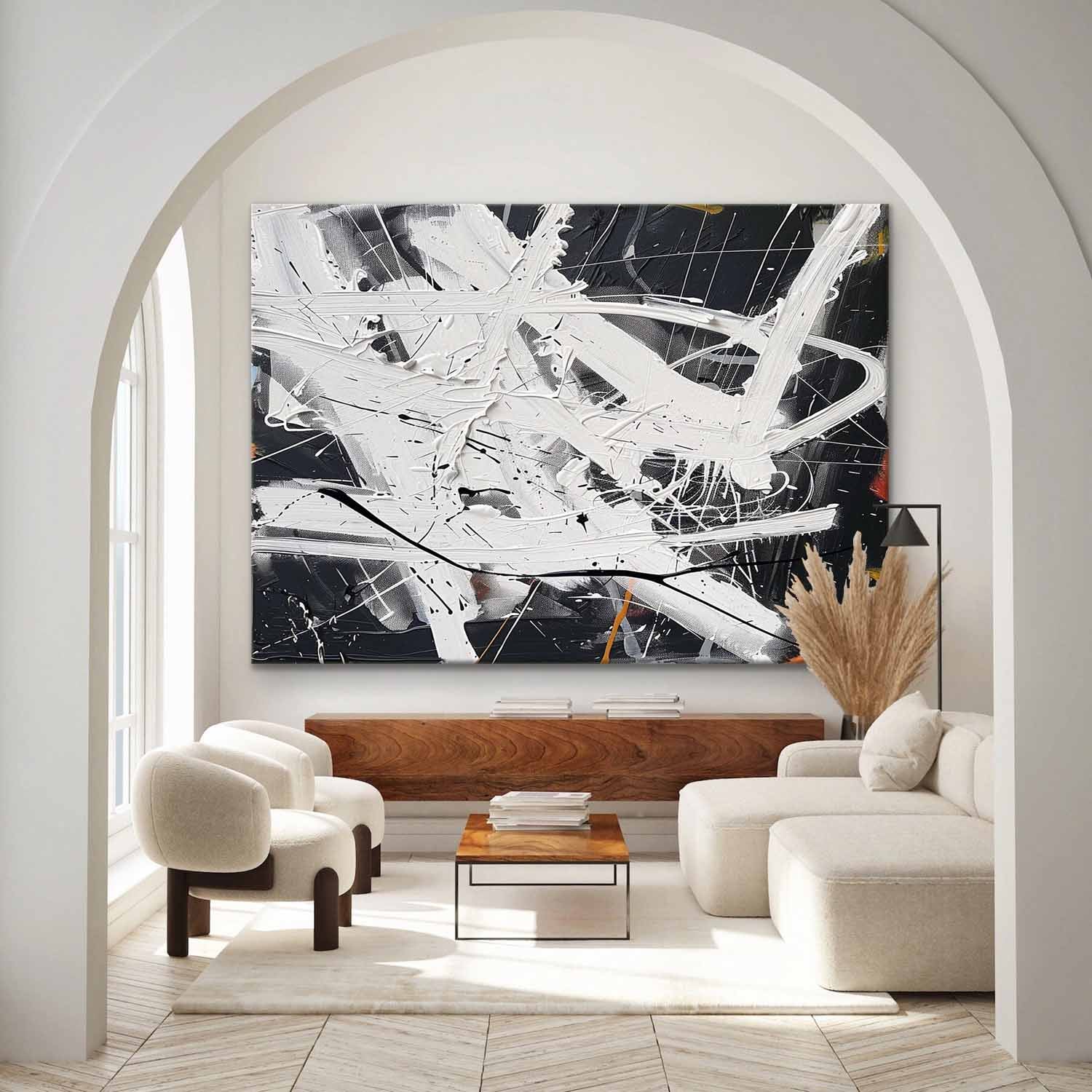 Wall Art Abstract Dynamic Splatter Brushstrokes Inspired