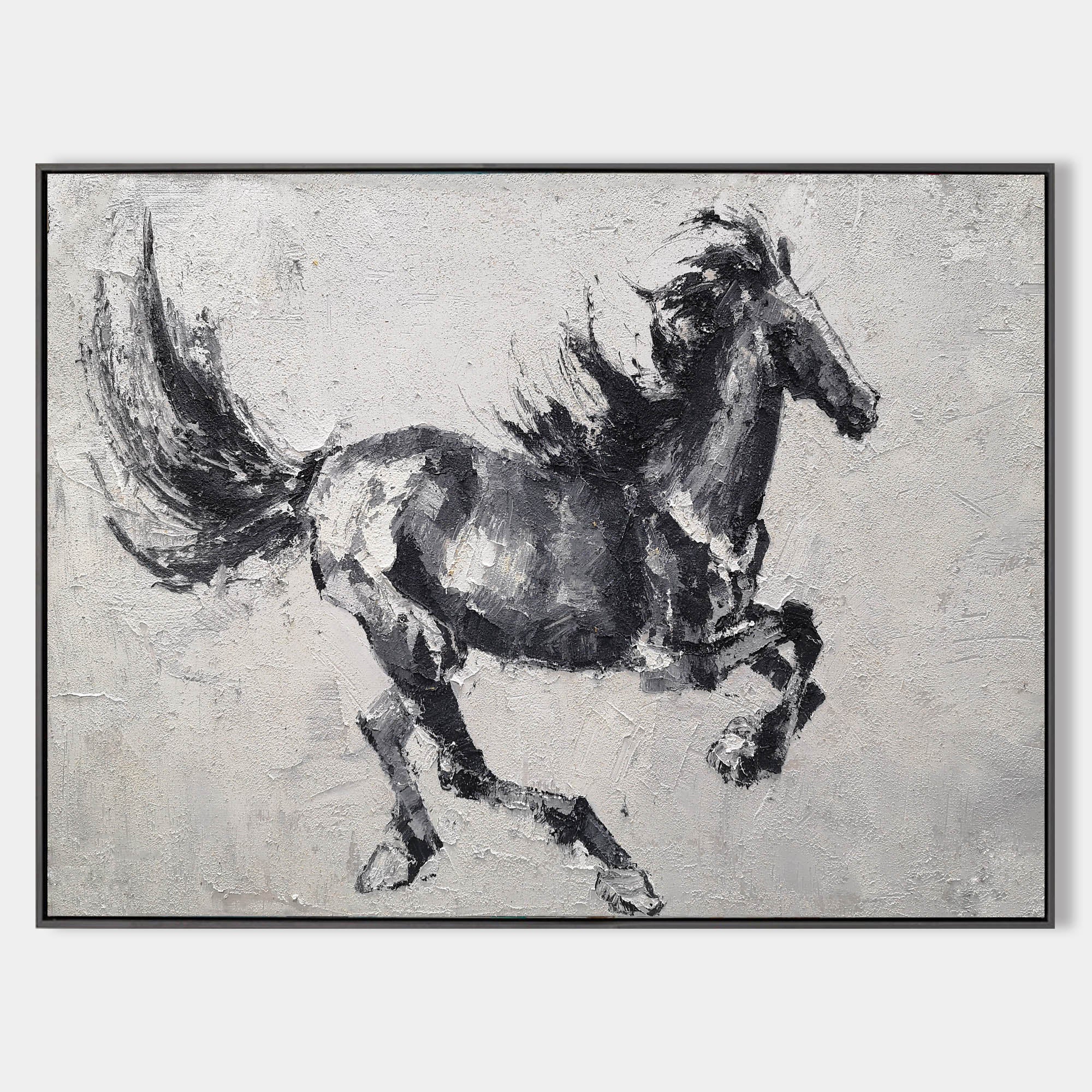 Black Abstract Horse Art ANH23 - Neutralighting