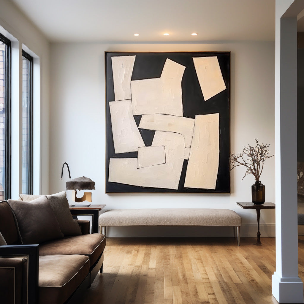 Wall Art Ivory Shards on Black
