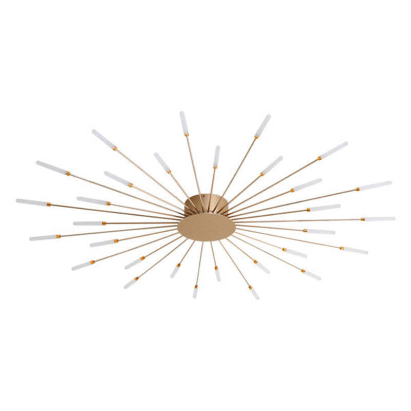 Wesley Flush-Mount Ceiling Light Fireworks, Black/Gold