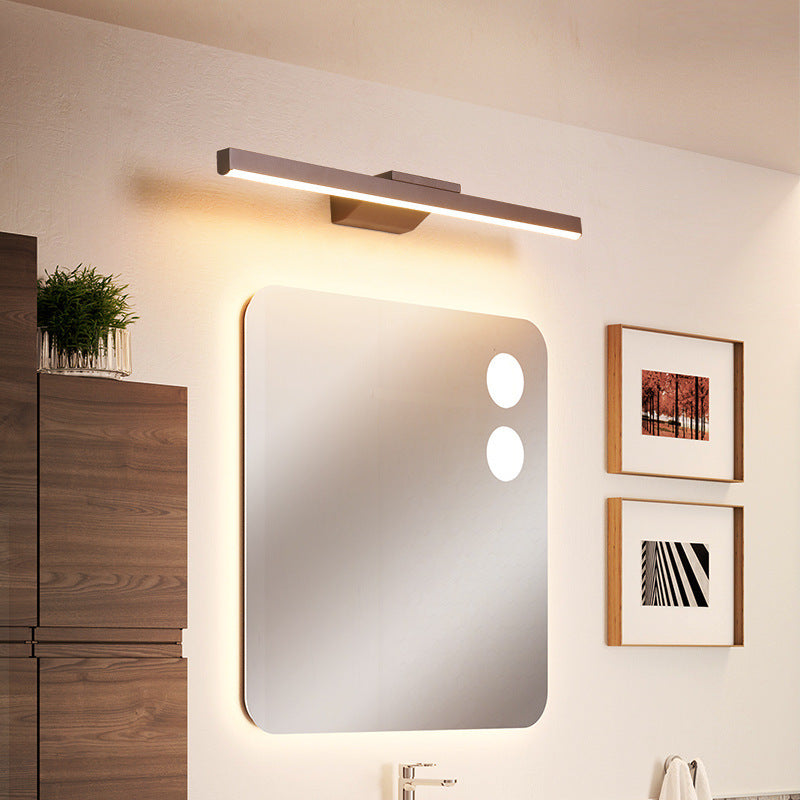 Arisha Modern Linear Metal Wall Lamp Mirror Front, Coffee - Neutralighting
