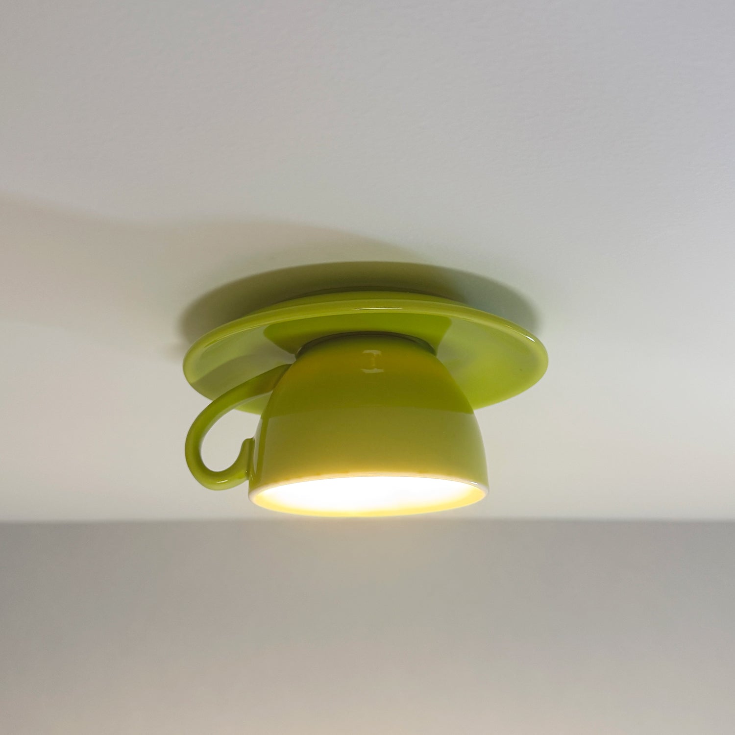 Aria Modern Coffee Cups Ceramic Flush Ceiling Lighting - Neutralighting