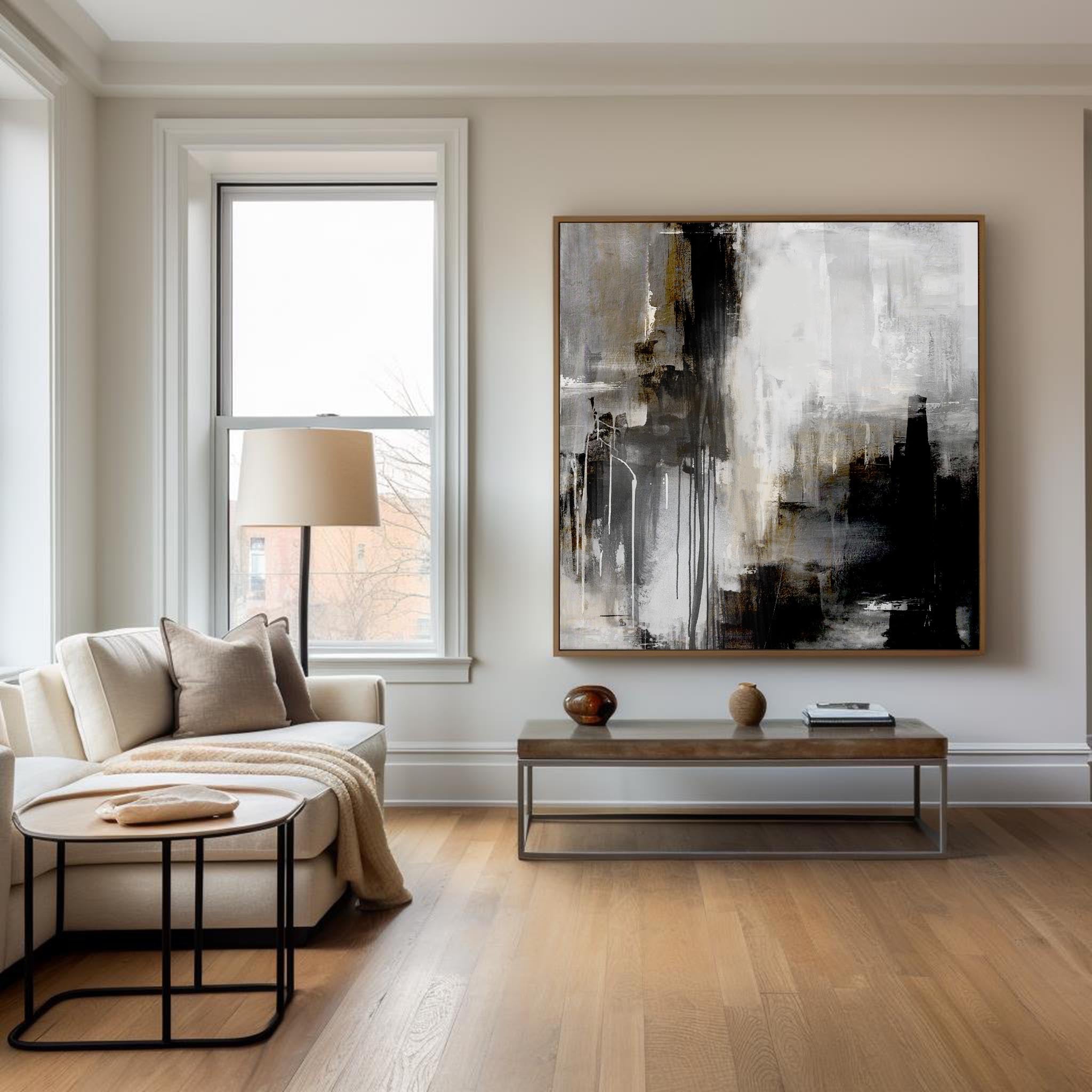Black Grey Abstract Painting