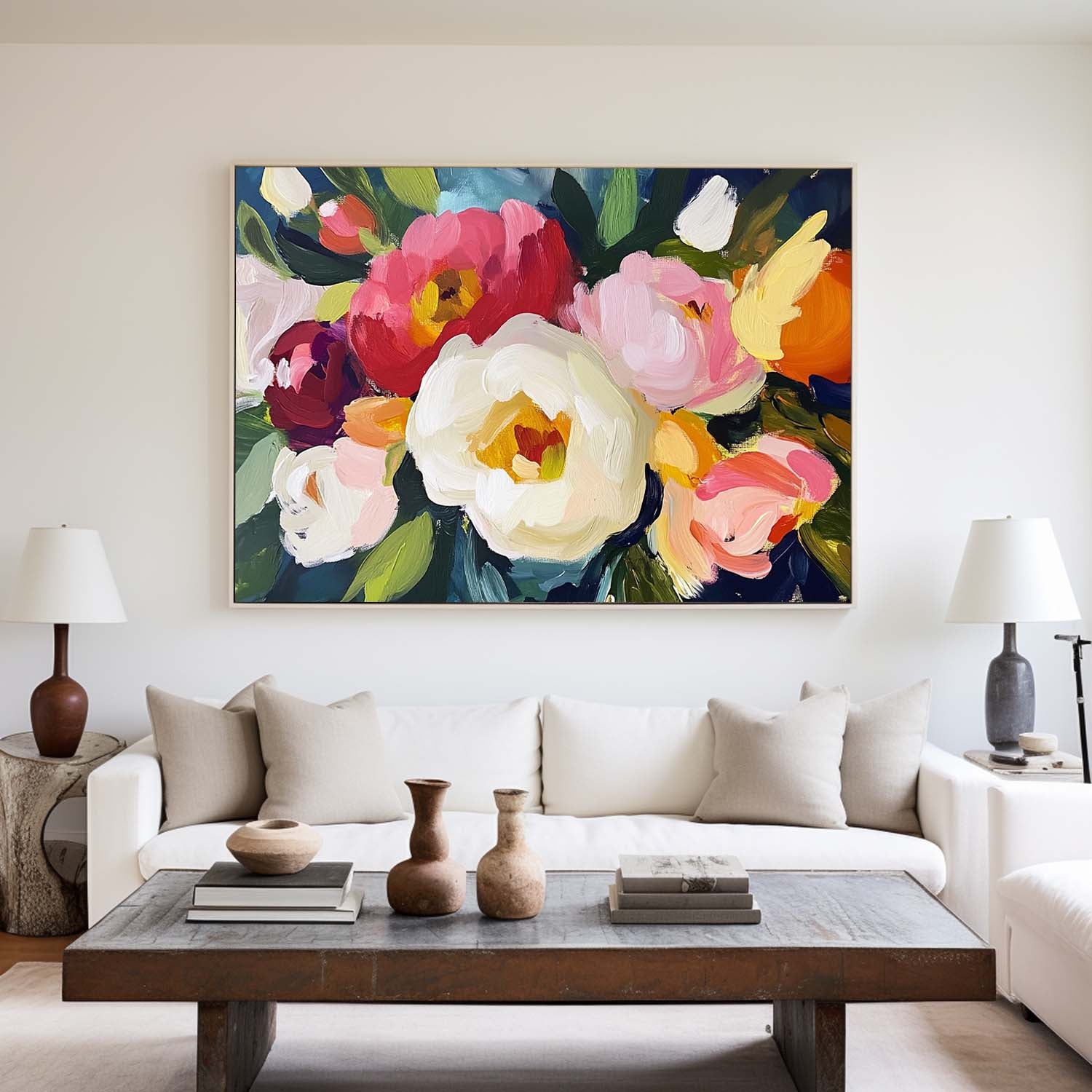 Bold Peony Bloom Canvas Wall Art