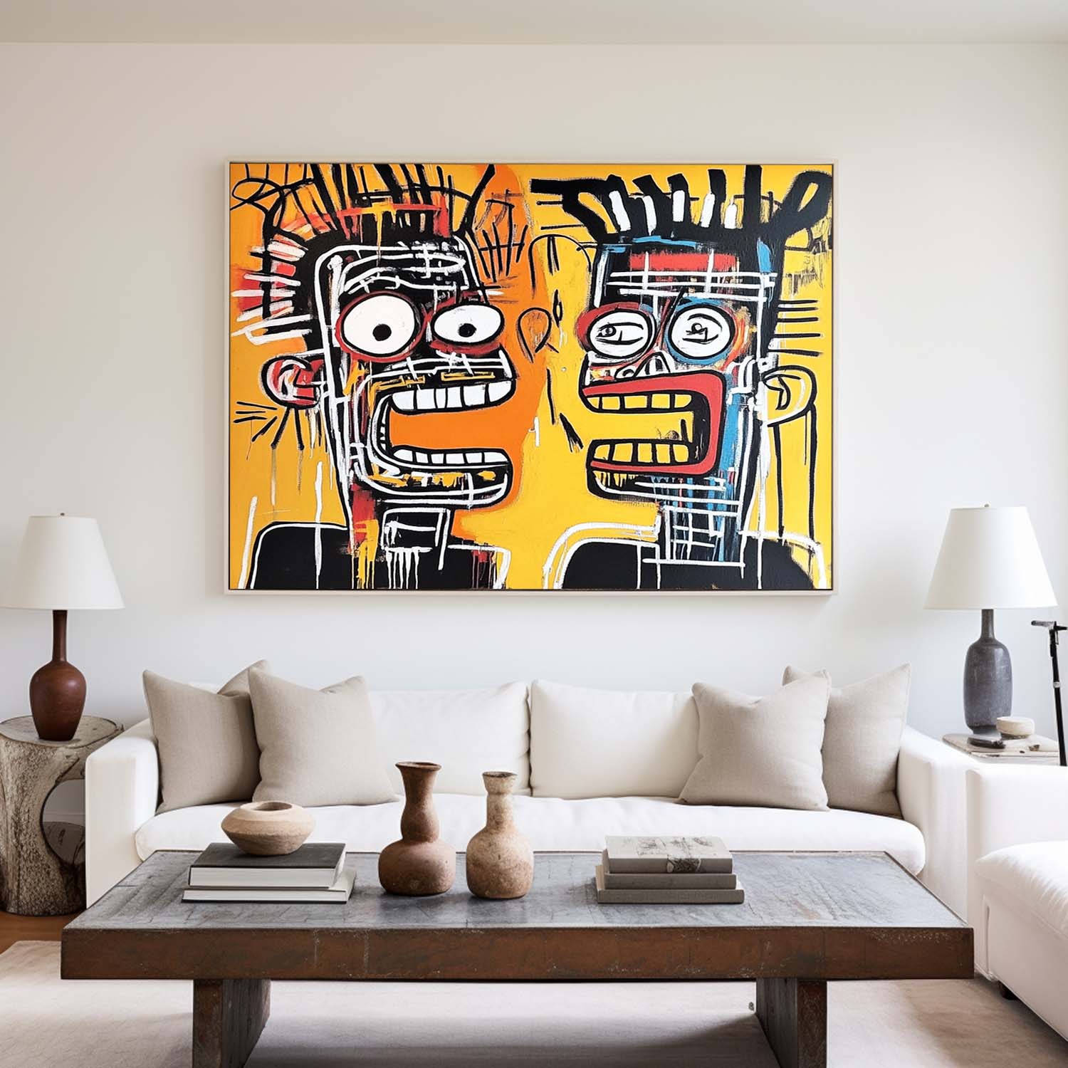 Basquiat Style Abstract Canvas Wall Art