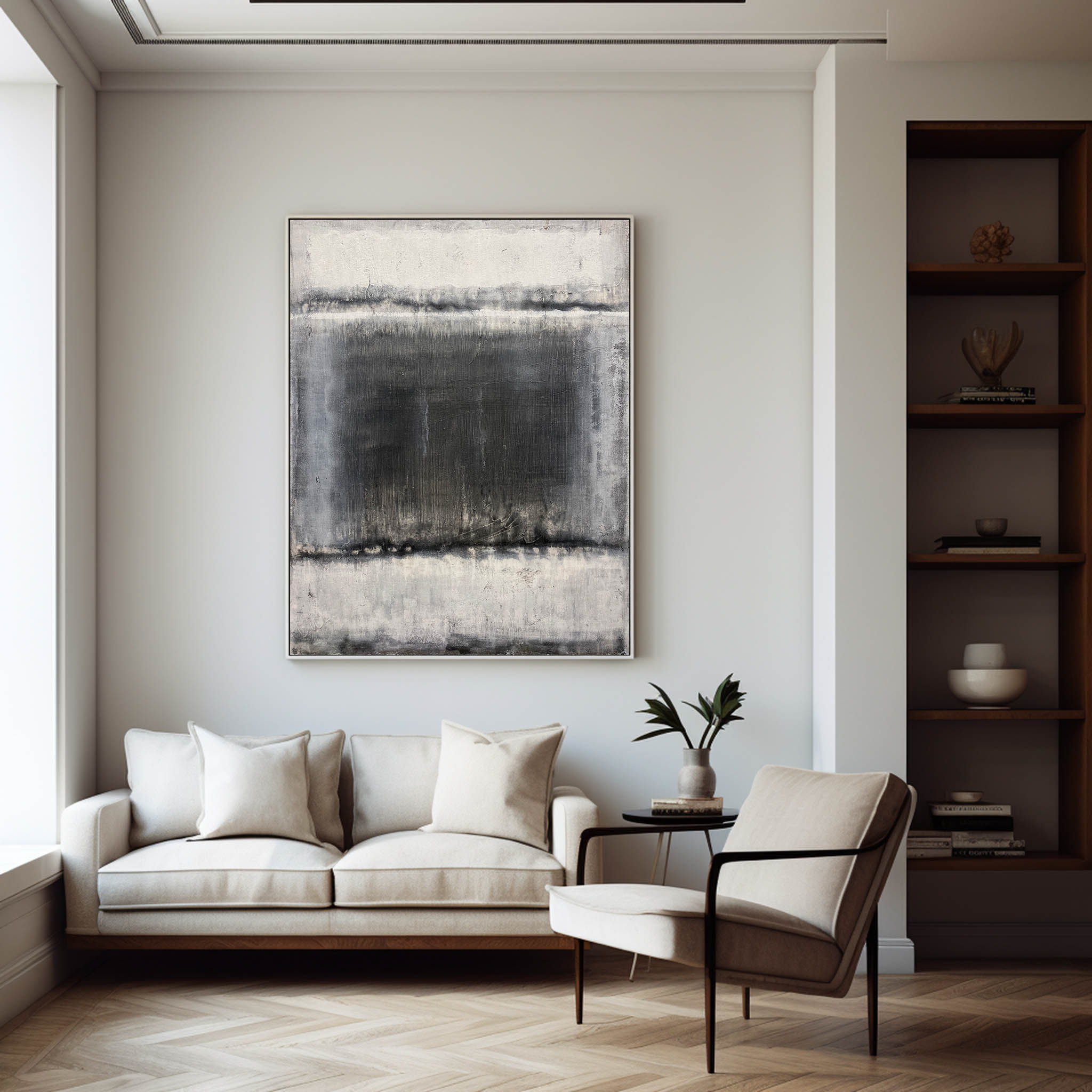 Black And White Abstract Painting