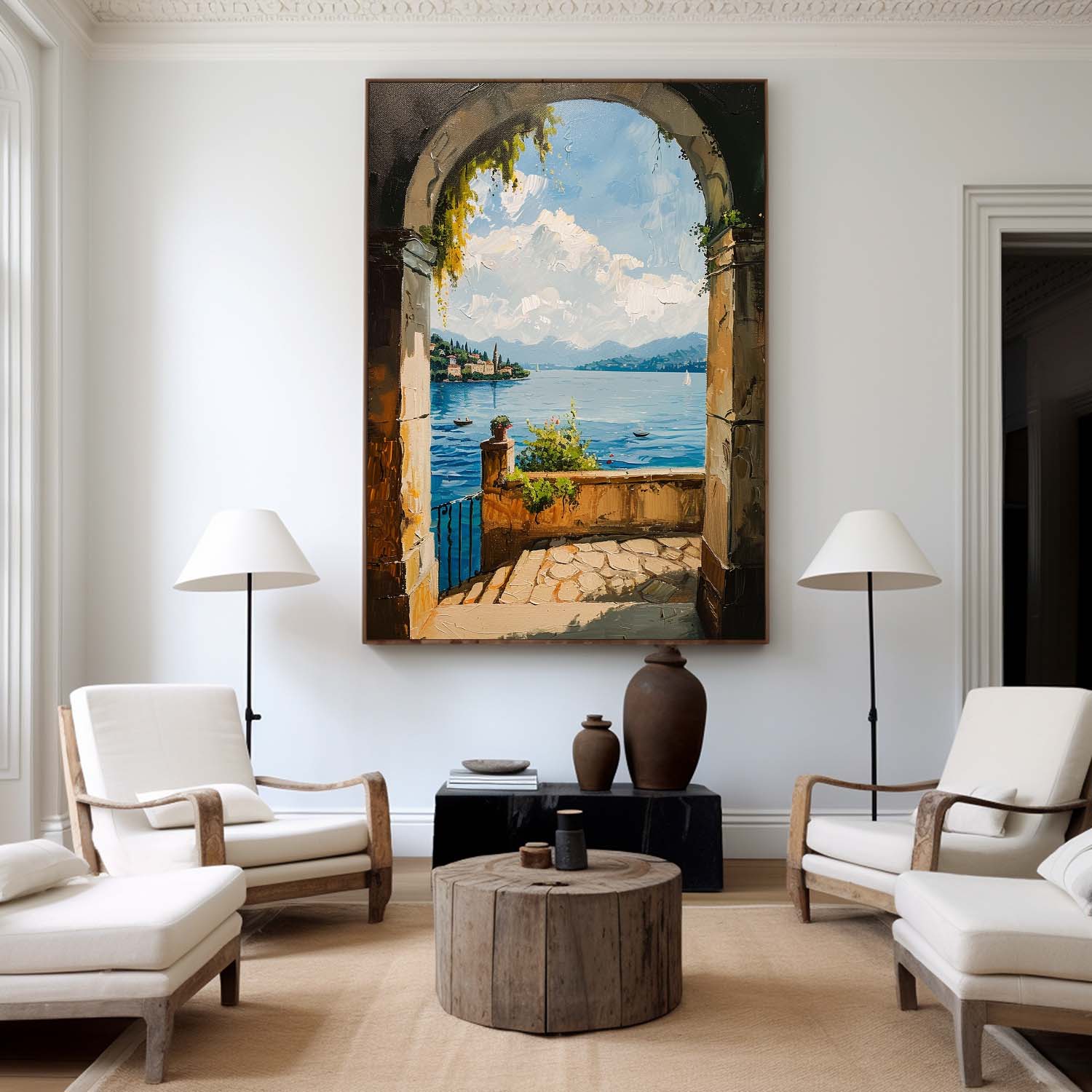 Roven Italian Arch Lake View Canvas Art