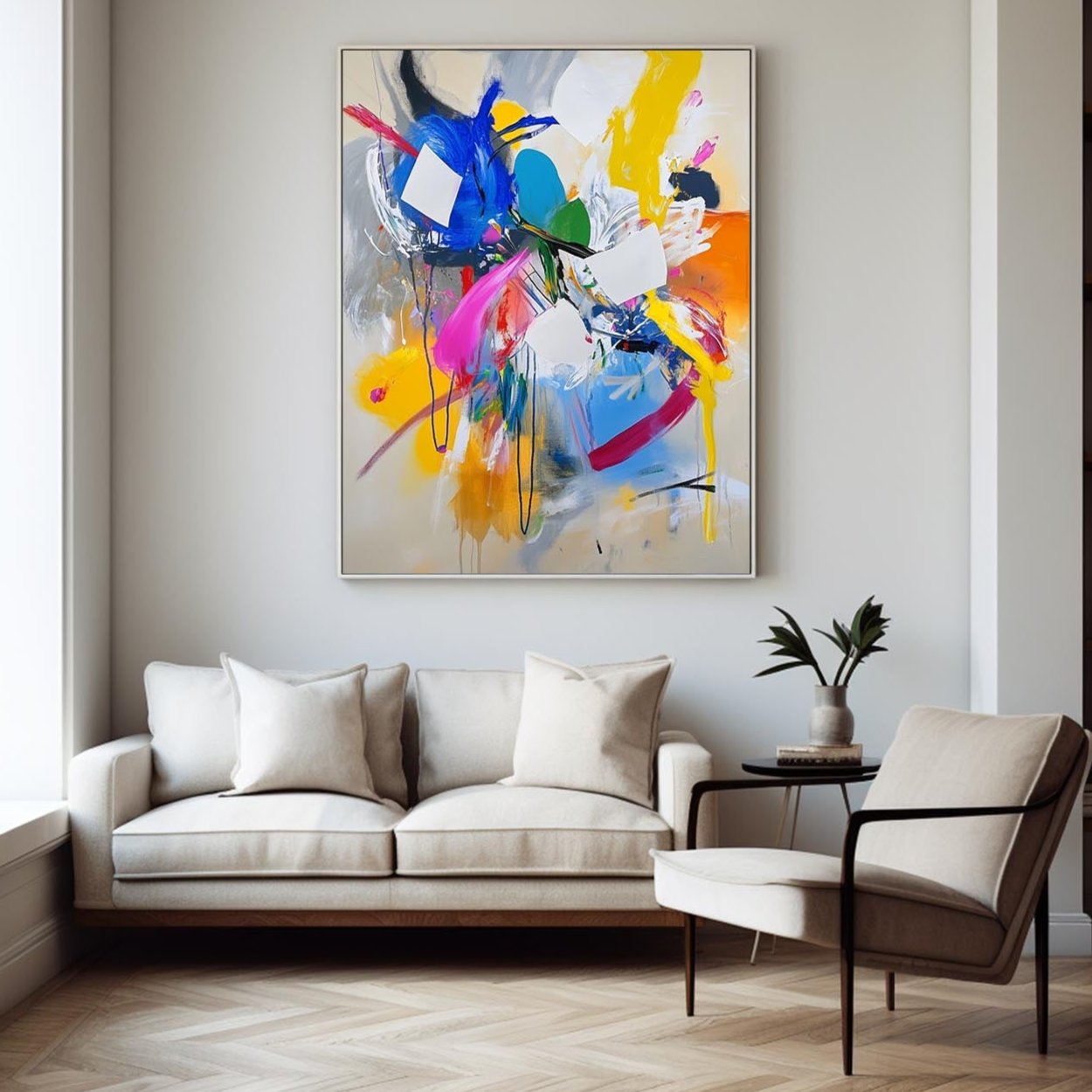 Vibrant Splash Color Abstract Canvas Art