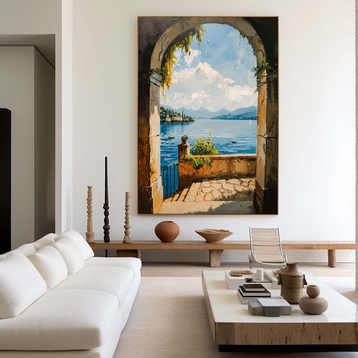 Roven Italian Arch Lake View Canvas Art