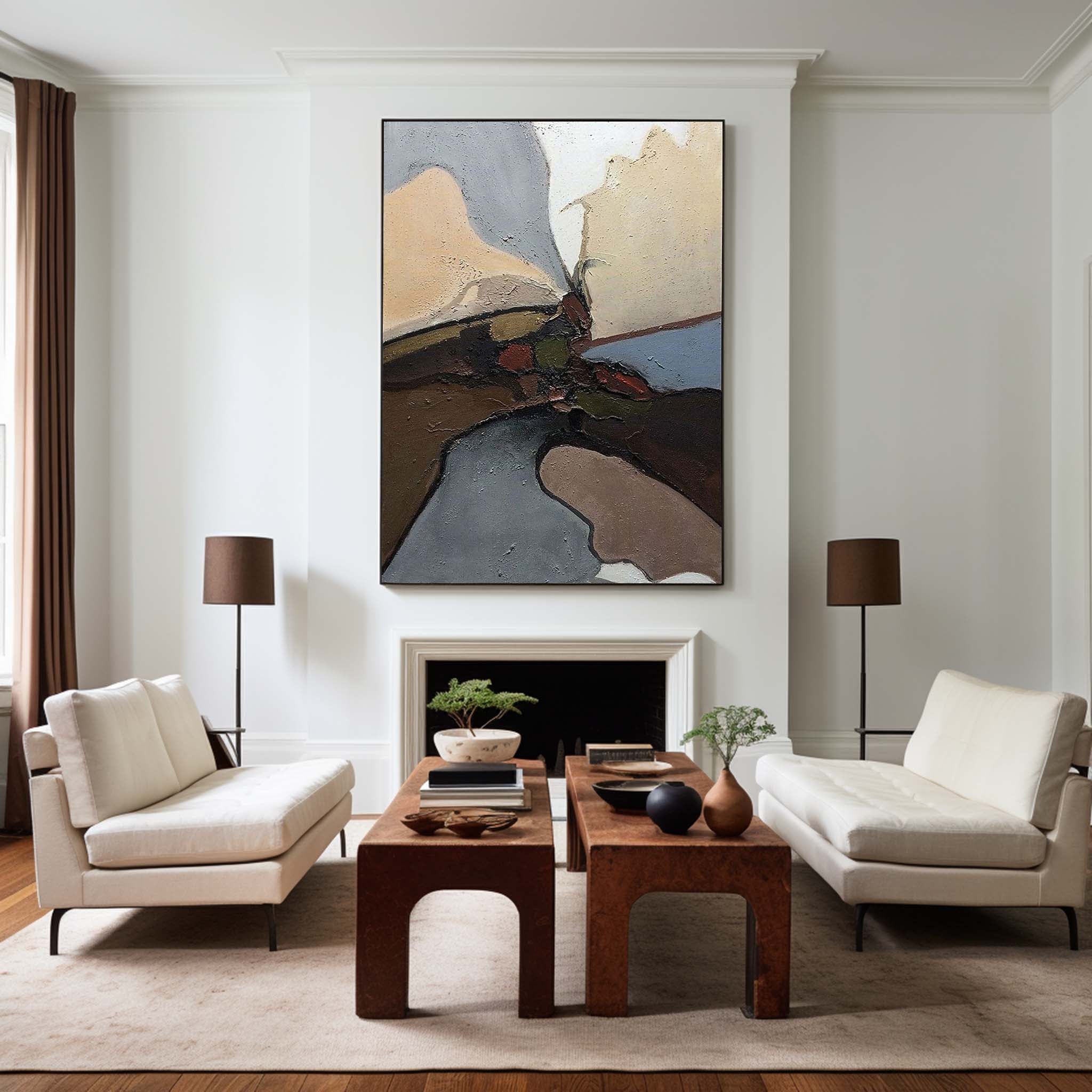 Earthy Organic Landscape Abstract Canvas Wall Art