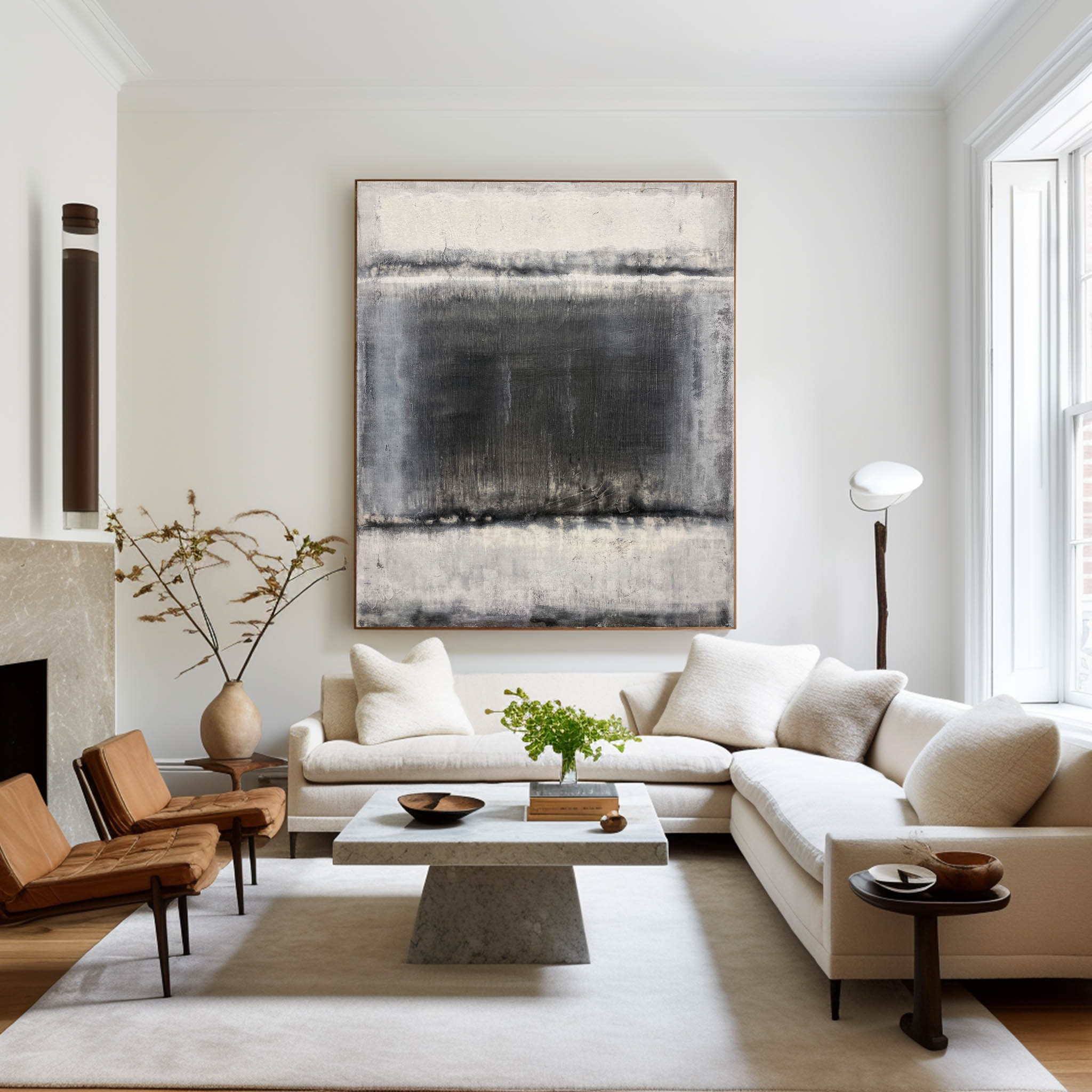 Black And White Abstract Painting