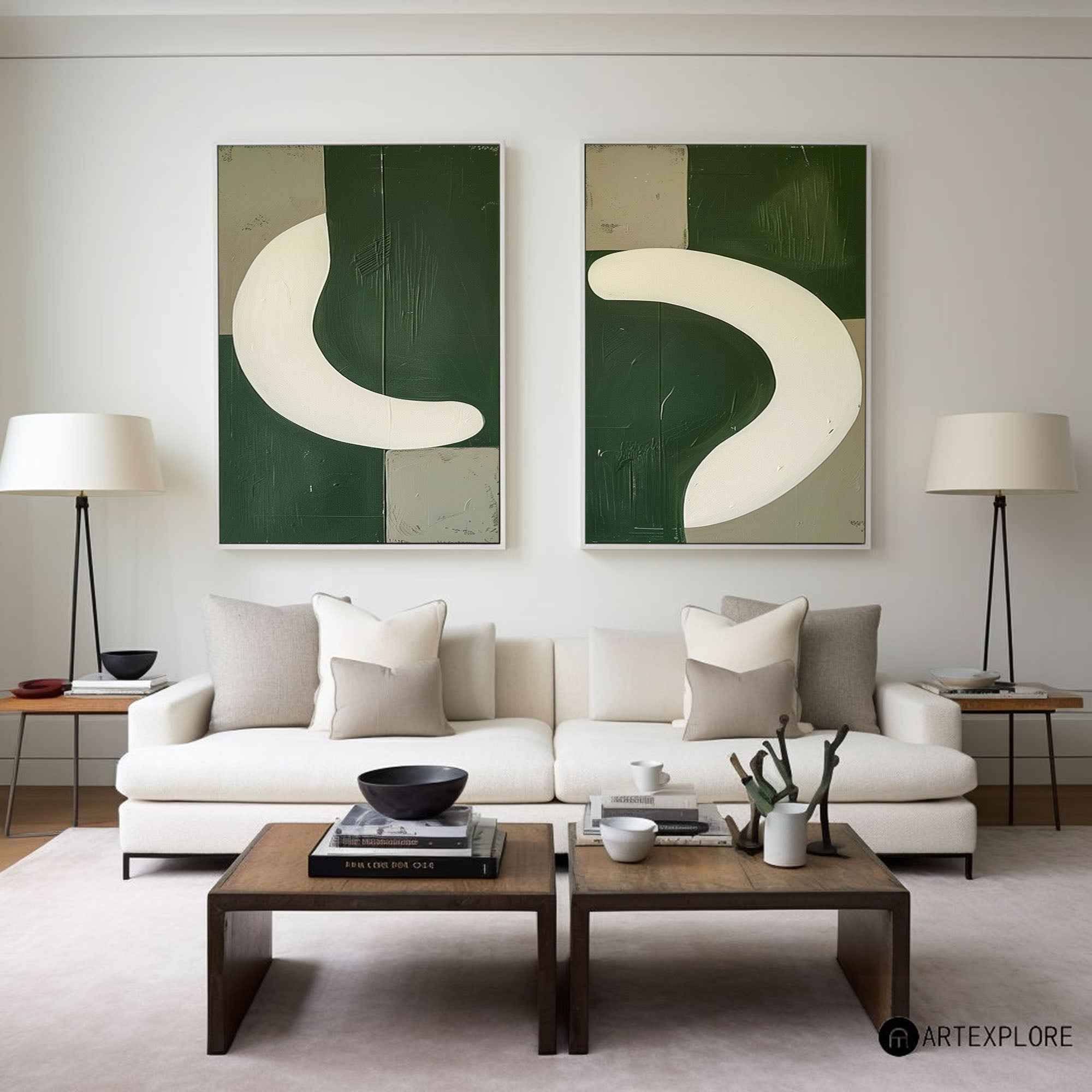 Wall Art Twin Crescent Forms