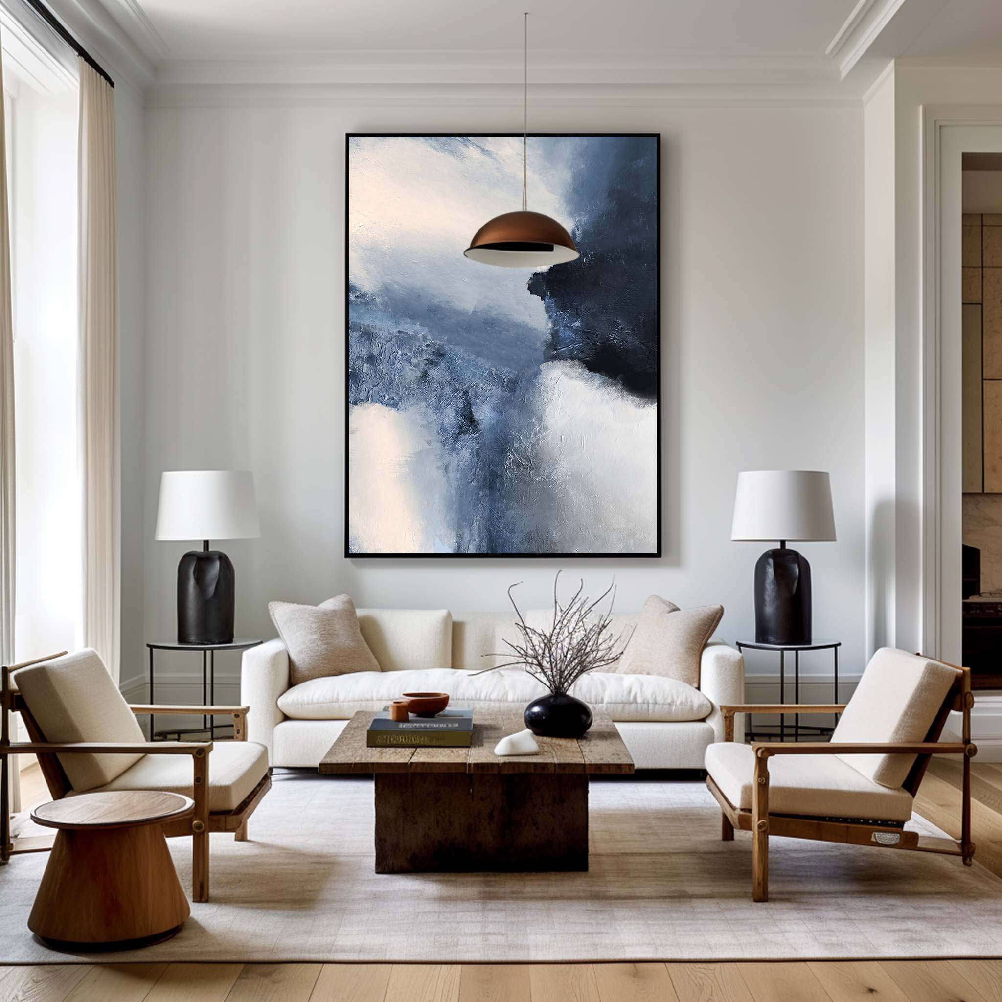 Blue White Abstract Painting ABAV22 - Neutralighting