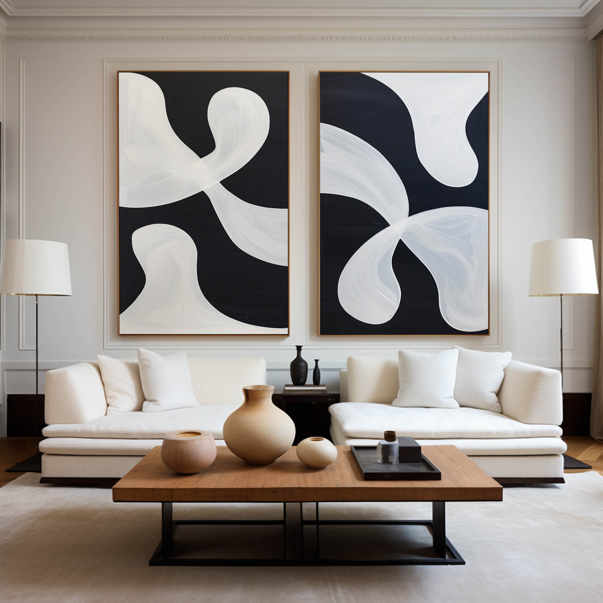 Black and White Ribbon Forms