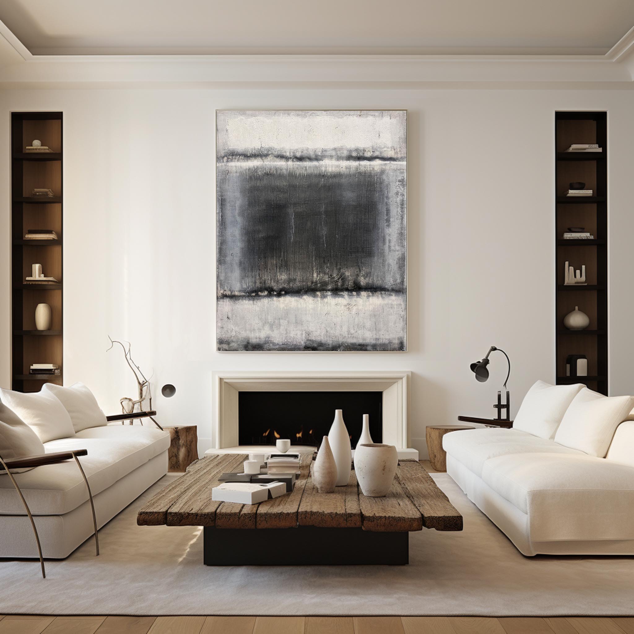 Black And White Abstract Painting