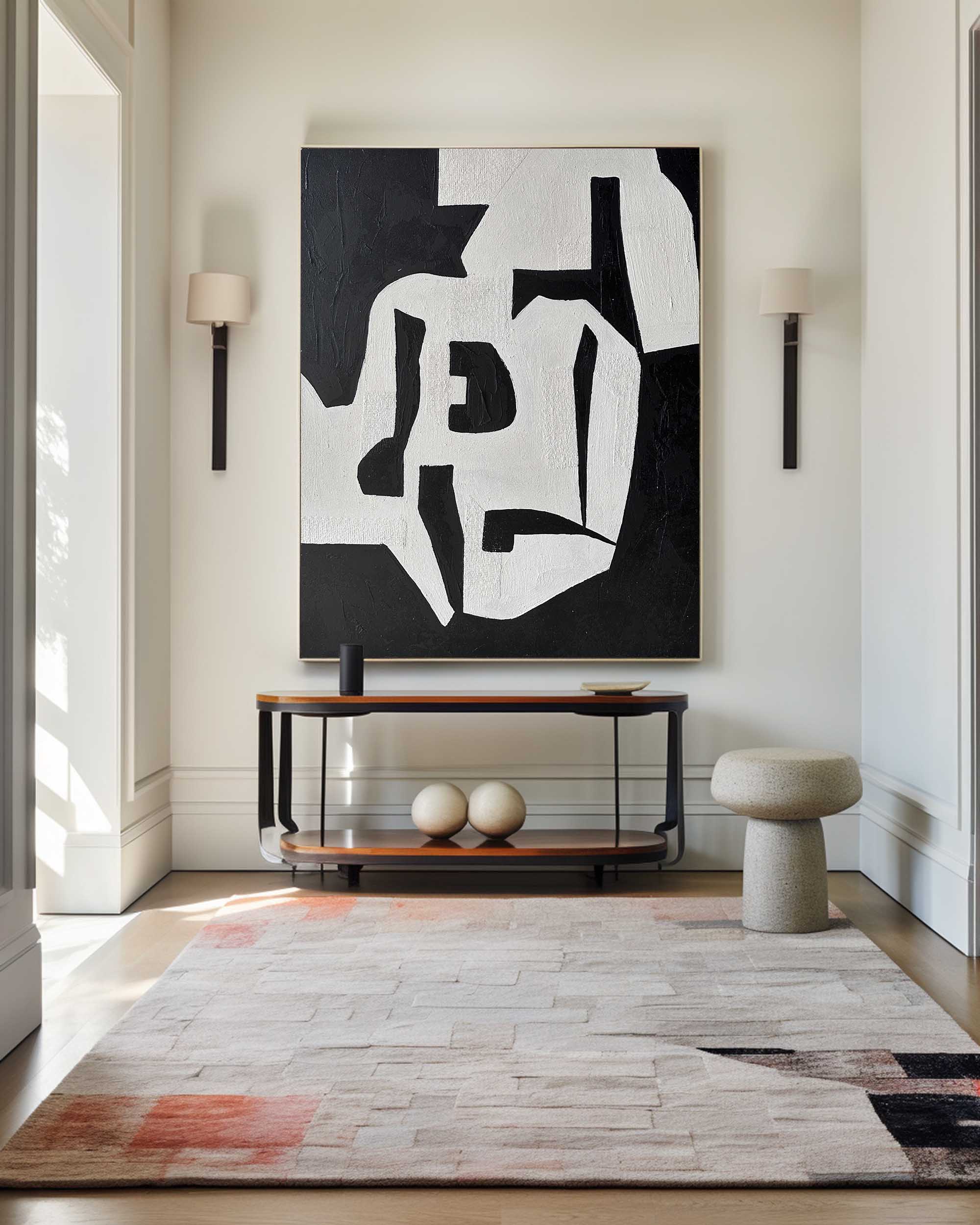 Black White Abstract Painting
