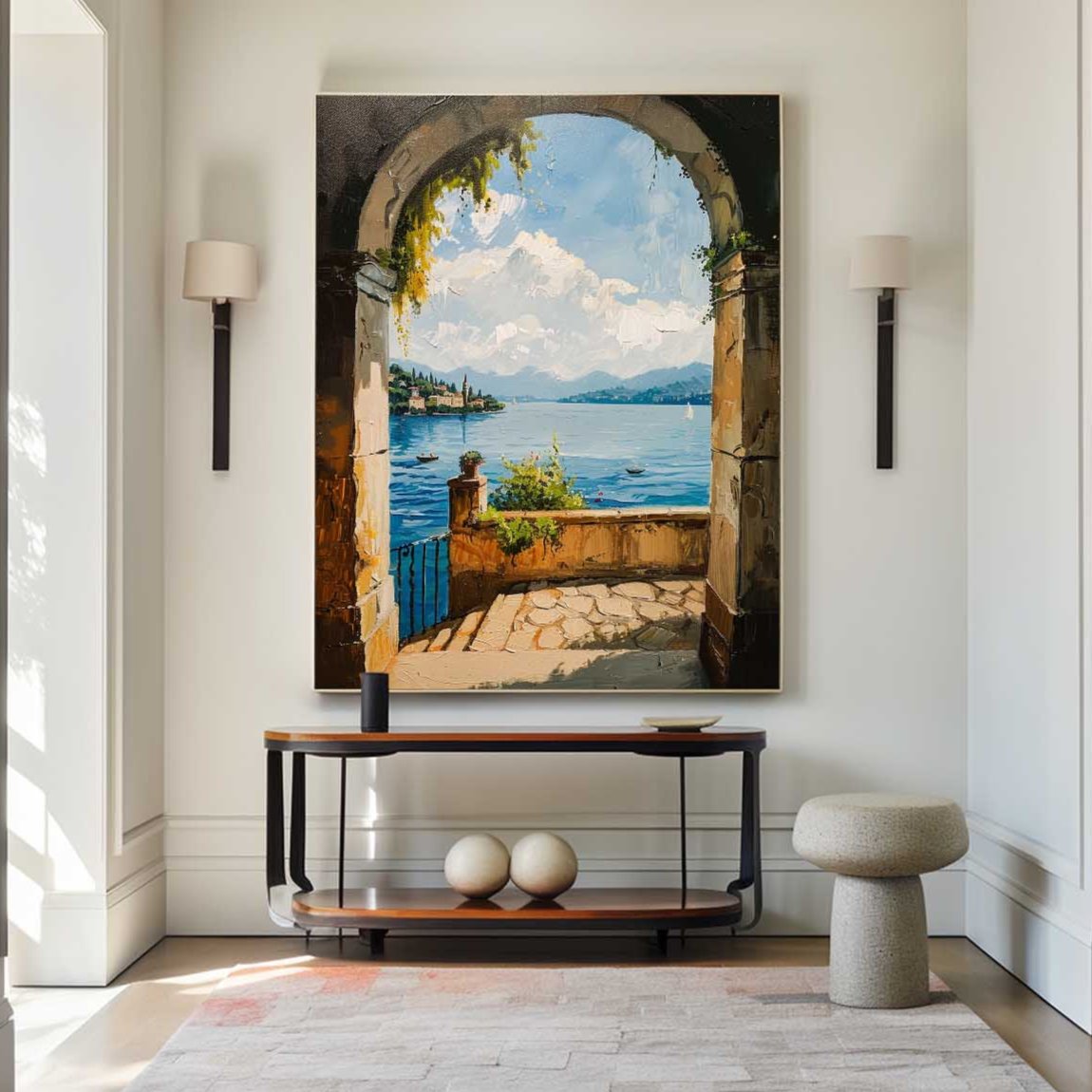 Roven Italian Arch Lake View Canvas Art