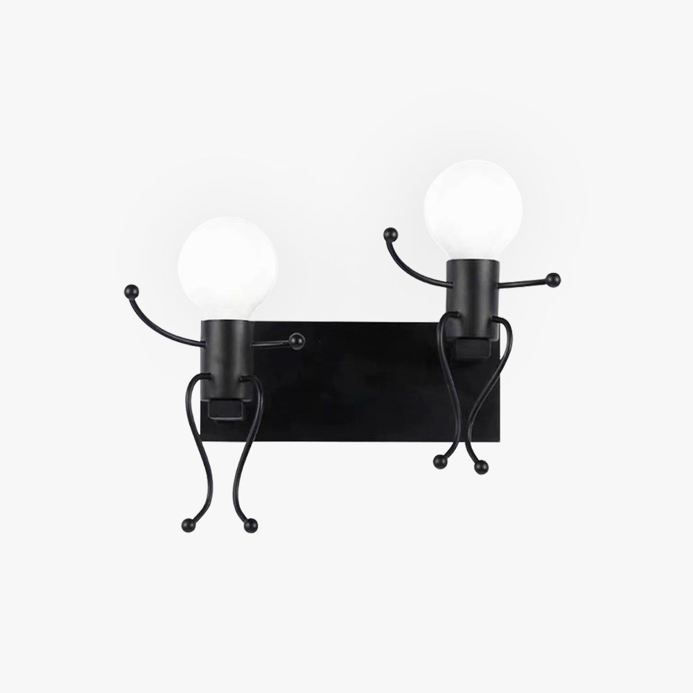 Arisha Modern Decorative Man Metal Wall Lamp, White/Black - Neutralighting