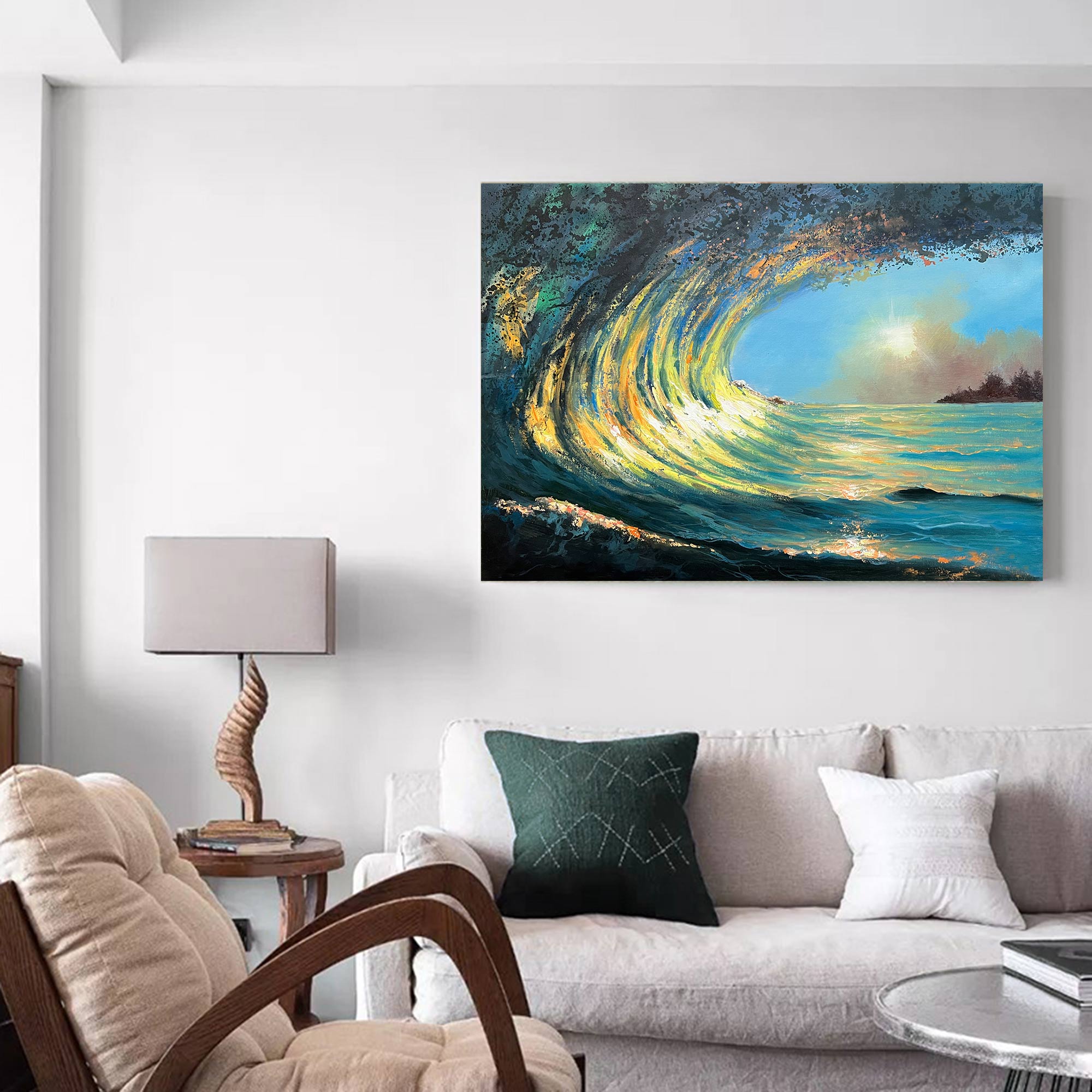 Sunrise And Wave Landscapes Painting ABSH43 - Neutralighting