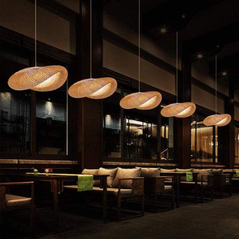 Rinwa Natural Pendant Light for Dining Room/Kitchen Island, Bamboo - Neutralighting