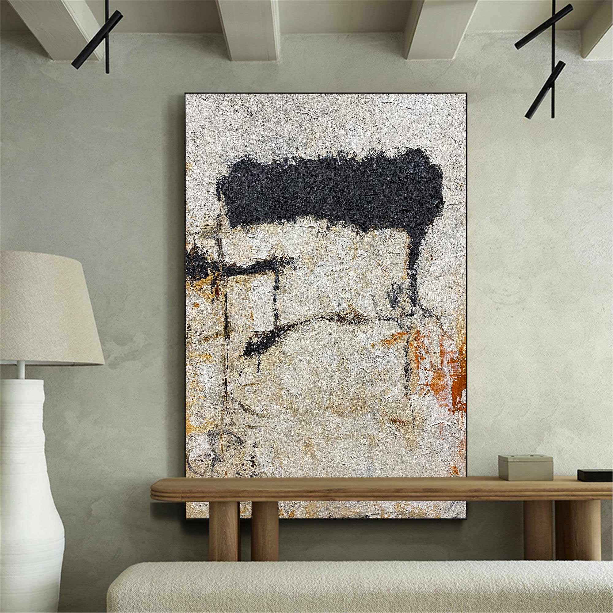 Rough Texture Wabi‑Sabi Abstract Hand‑Painted Artwork