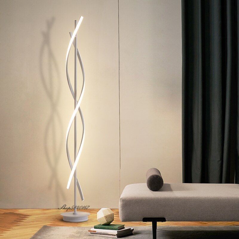 Mira Postmodern Linear Acrylic Floor Lamp, Black/White - Neutralighting