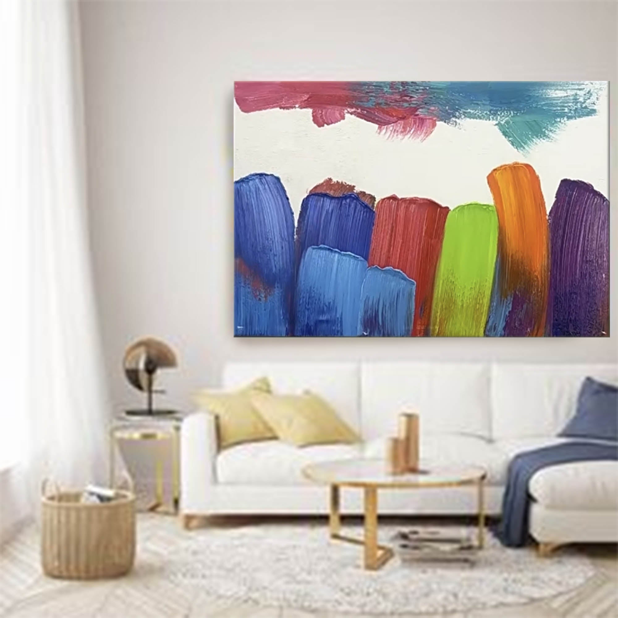 Wall Art Abstract Expressionist Impasto Blue