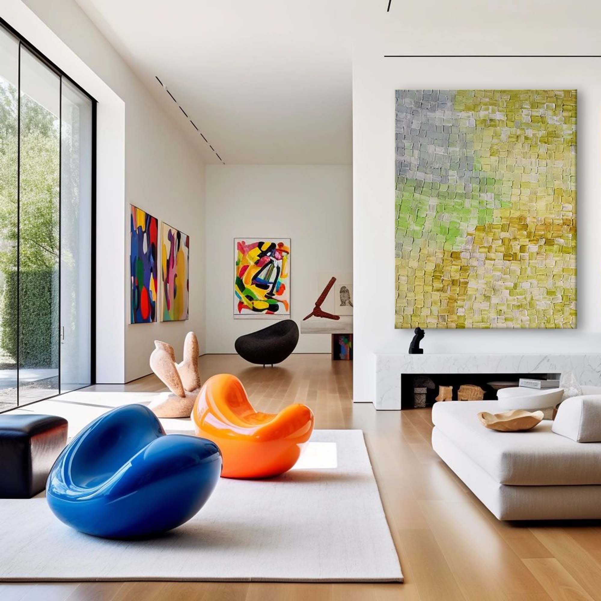 Wall Art Abstract Impasto Elegant Natural
